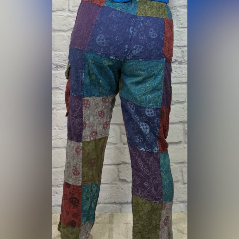 Patchwork Multicolor Mushroom Cargo Pants/Joggers - image 3